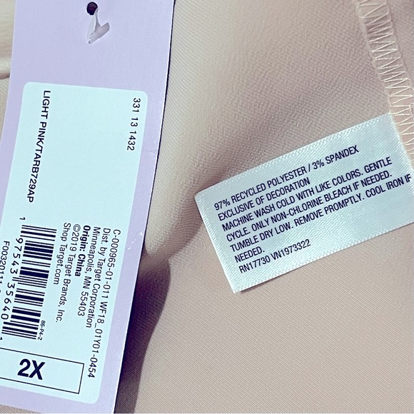 Wild Fable Light Pink High Rise Pull On Waist Satin Lace Trim MIDI Skirt New! - Picture 6 of 7